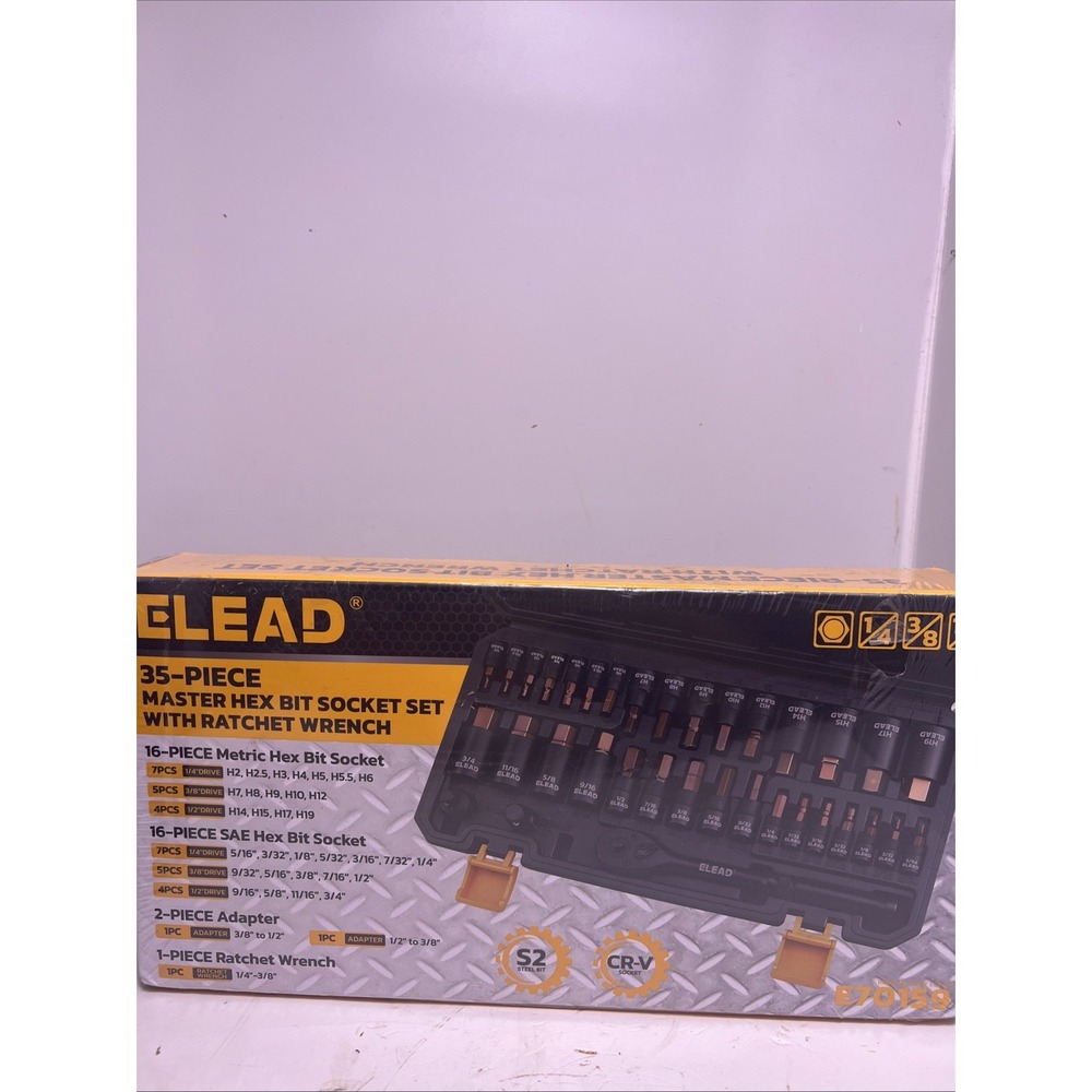 35-Piece Master Hex Bit Socket Set, 1/4", 3/8", 1/2" Drive Allen Socket Set H2